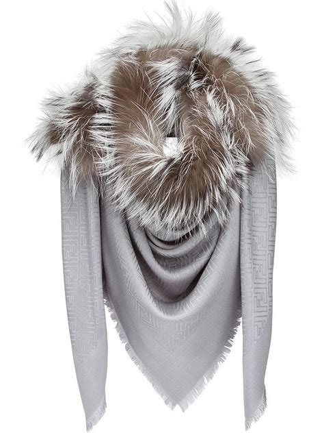 fendi shawl womens|fendi scarf with fur trim.